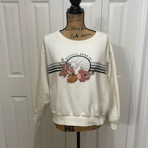 Rip Curl Sweatshirt with Floral and Striped Design